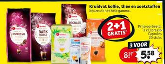 Kruidvat Kruidvat koffie, thee en zoetstoffen aanbieding