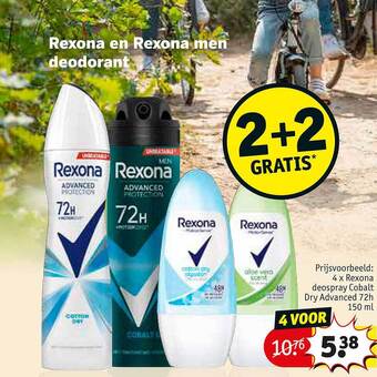 Kruidvat Rexona en rexona men deodorant aanbieding