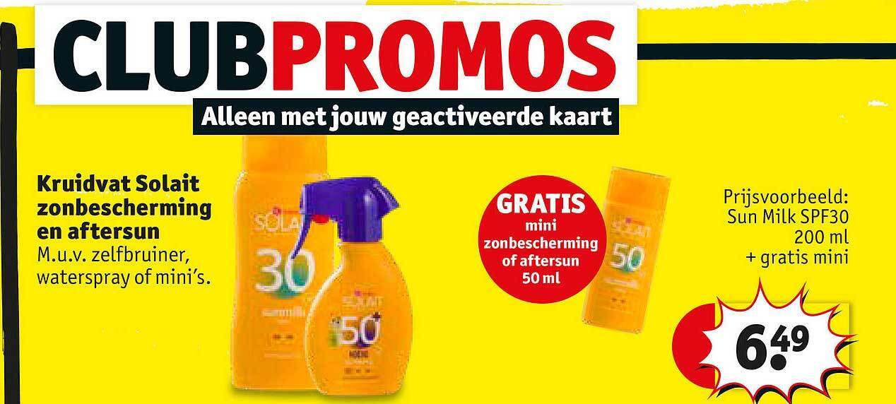 Kruidvat solait zonbescherming en aftersun promotie bij Kruidvat
