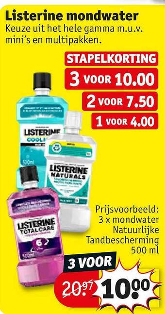 Kruidvat Listerine mondwater aanbieding