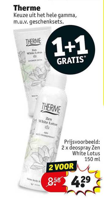 Kruidvat Therme geschenksets aanbieding