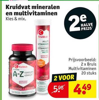 Kruidvat Kruidvat mineralen en multivitaminen aanbieding