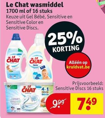 Kruidvat Le chat wasmiddel aanbieding