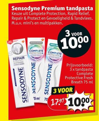 Kruidvat Sensodyne premium tandpasta aanbieding