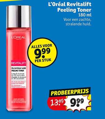 Kruidvat L'oréal revitalift peeling toner aanbieding