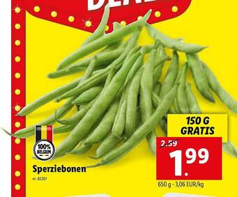 Lidl Sperziebonen aanbieding