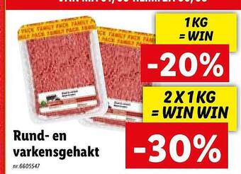 Lidl Rund en varkensgehakt aanbieding