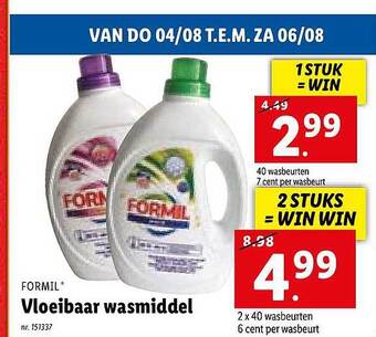 Lidl Vloeibaar wasmiddel aanbieding