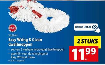 Lidl Easy wring & clean dweilmoppen aanbieding