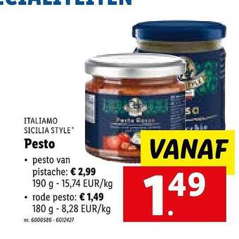 Lidl Pesto aanbieding