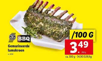 Lidl Gemarineerde lamskroon aanbieding