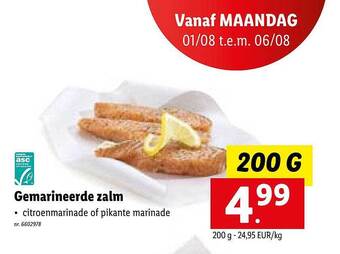 Lidl Gemarineerde zalm aanbieding