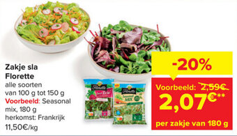 Carrefour Market Zakje sla Florette aanbieding