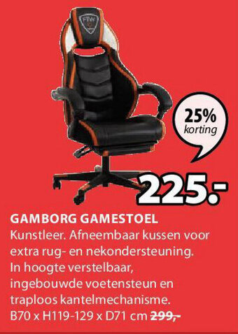 Gamborg gamestoel B70xH119-129xD71CM