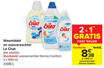 Carrefour Market Wasmiddel en wasverzachter Le Chat aanbieding