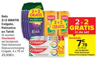 Carrefour Market Sets 2+2 Gratis Colgate, Palmolive, en Tahiti aanbieding