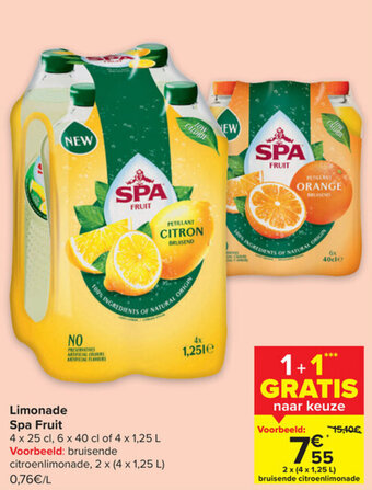 Carrefour Market Limonade Spa Fruit aanbieding