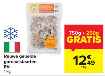 Carrefour Market Rauwe gepelde garnaalstaarten Ebi aanbieding