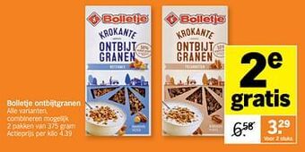 Albert Heijn Bolletje ontbijtgranen aanbieding