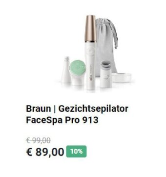 Krëfel Braun Gezichtsepilator FaceSpa Pro 913 aanbieding