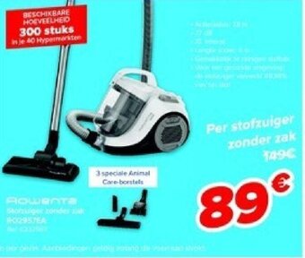 Carrefour Rowenta Stofzuiger Zonder Zak aanbieding