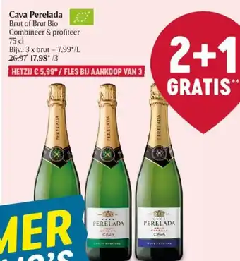 Delhaize Cava Perelada Brut of Brut Bio aanbieding