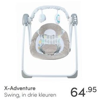 Baby & Tiener X-adventure swing, in drie kleuren aanbieding