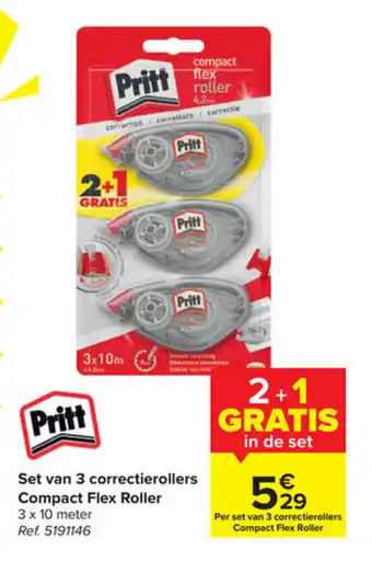 Pritt set van 3 correctierollers compact flex roller