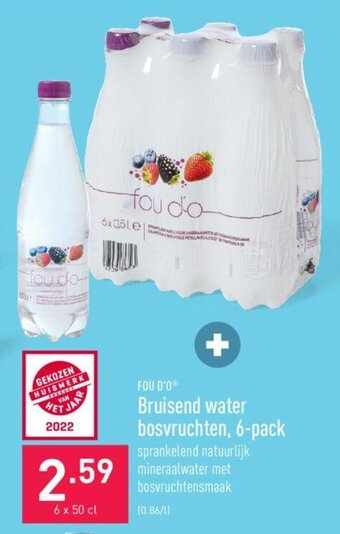 ALDI Fou D'O Bruisend water bosvruchten, 6-pack aanbieding