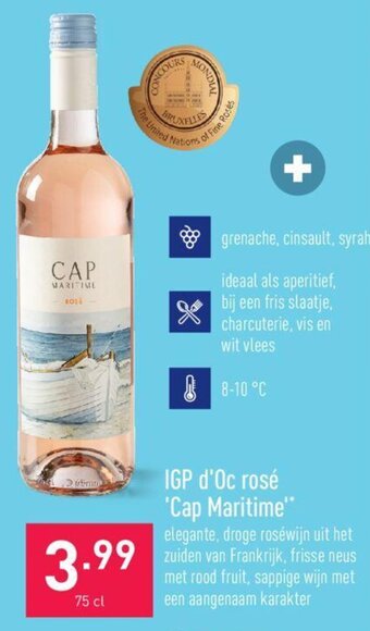 ALDI IGP d'Oc rose Cap Maritime aanbieding
