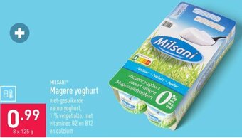 ALDI Milsani Magere yoghurt aanbieding