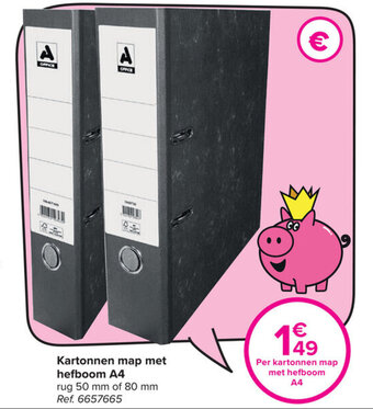Carrefour Kartonnen map met hefboom A4 aanbieding