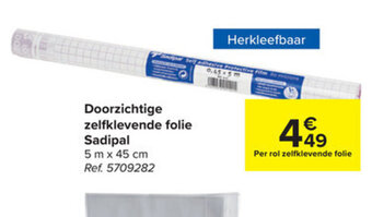 Carrefour Doorzichtige zelfklevende folie sadipal aanbieding