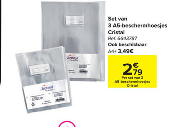 Carrefour Set van 3 A5-beschermhoesjes cristal aanbieding