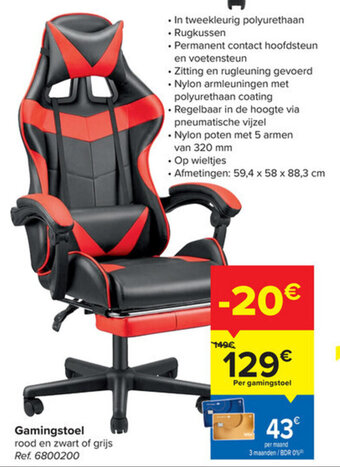 Carrefour Gamingstoel aanbieding