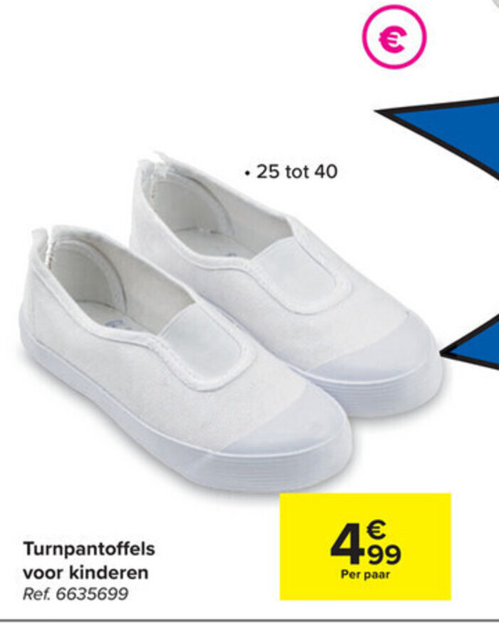Turnpantoffels voor kinderen promotie bij Carrefour