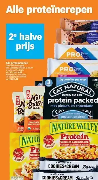 Albert Heijn Barebells cookies + cream 55 gram aanbieding