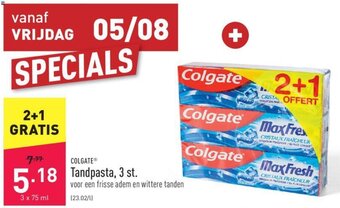 ALDI Colgate Tandpasta, 3 st. aanbieding