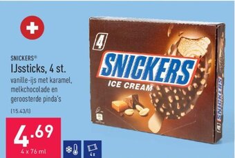 ALDI Snickers IJssticks, 4 st. aanbieding