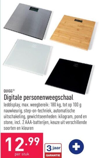 ALDI Quigg Digitale personenweegschaal aanbieding