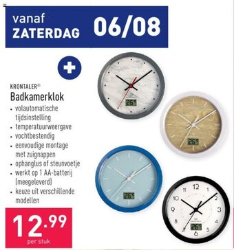 ALDI Krontaler Badkamerklok aanbieding
