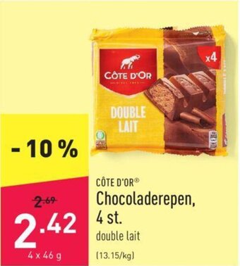 ALDI Cote D'Or Chocoladerepen, 4 st. aanbieding