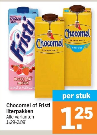 Albert Heijn Chocomel of fristi literpakken aanbieding