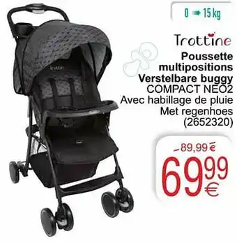 Cora Poussette multipositions verstelbare buggy compact neo2 aanbieding