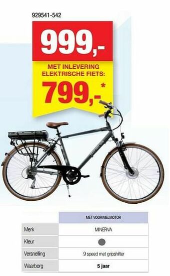 Elektrische fiets met voorwielmotor minerva