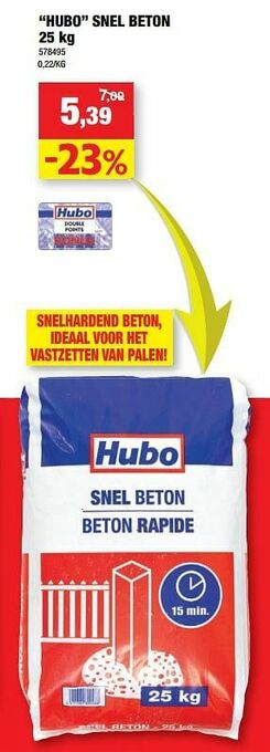 Hubo Hubo snel beton aanbieding