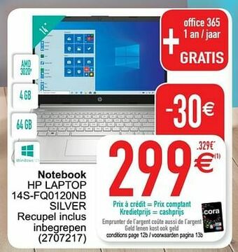 Cora Notebook hp laptop 14s-fq0120nb silver aanbieding