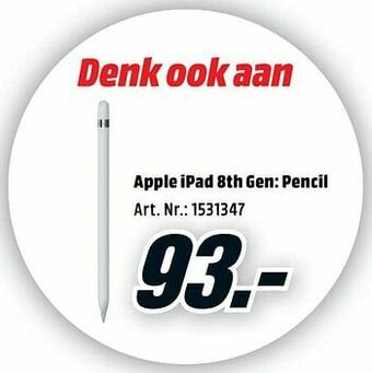 MediaMarkt Apple ipad 8th gen: pencil aanbieding