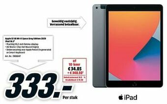 MediaMarkt Apple 32 gb wi-fi space gray edition 2020 ipad 10.2`` aanbieding