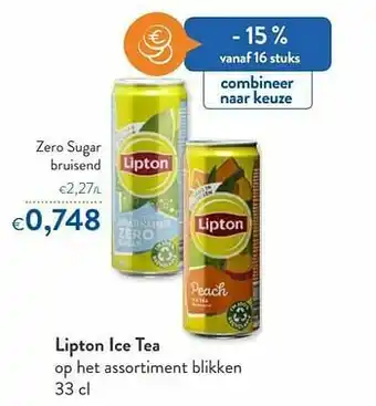 OKay Lipton ice tea zero sugar bruisend aanbieding